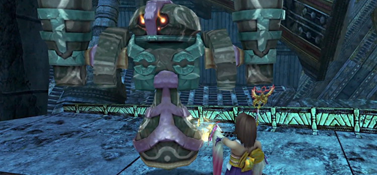 Yuna bribing YAT-97 Machina (FFX)