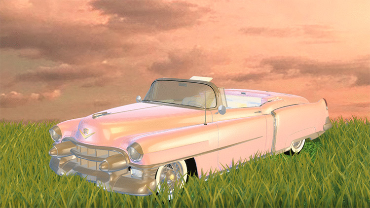 Pink Cadillac Series 62 Eldorado Convertible (1953) Sims 4 CC