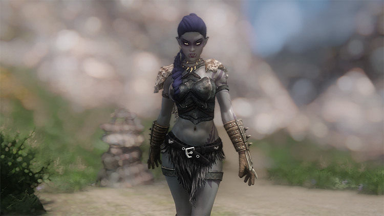 Zusha Dark Elf Follower from Pandorable's Heroines Skyrim mod