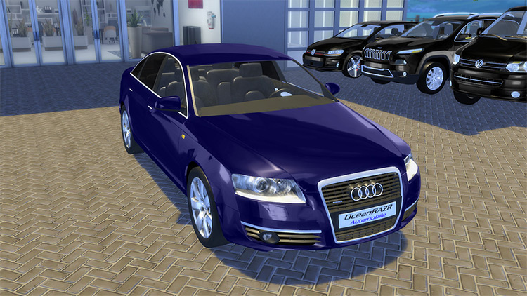 Blue Audi A6 Limousine (2006) Sims 4 CC