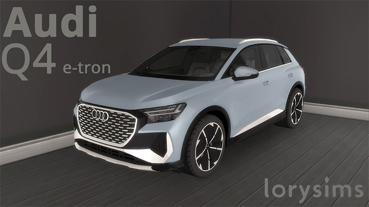 White Audi Q4 e-tron (2022) Sims 4 CC