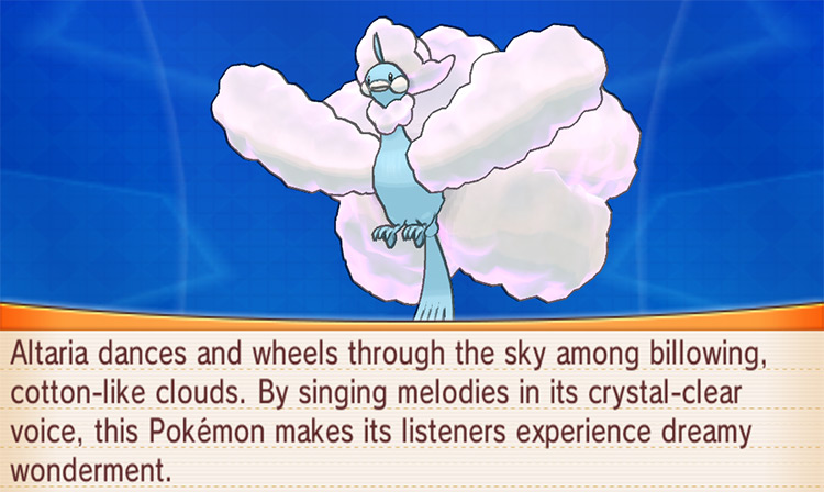 Mega Altaria Pokedex in Omega Ruby and Alpha Sapphire screenshot