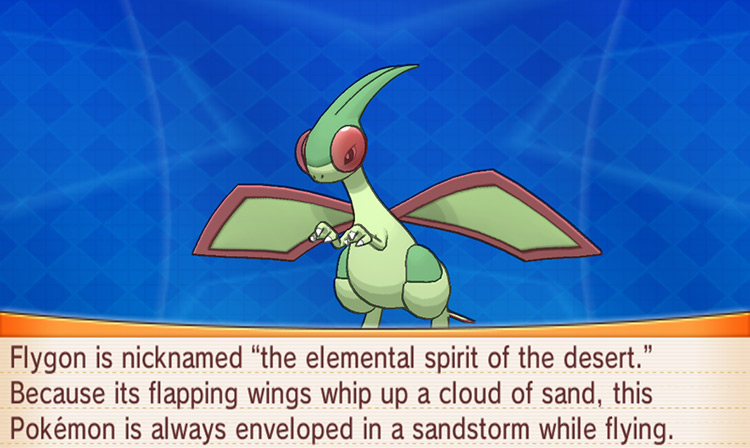 Flygon Pokedex in Omega Ruby and Alpha Sapphire screenshot