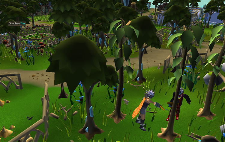 Players chopping teaks at Prifddinas / Old School RuneScape