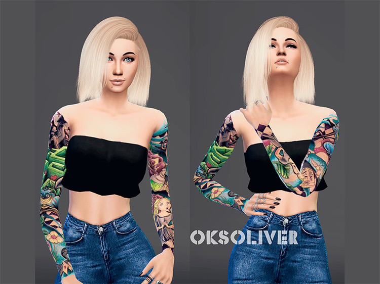 “Alice in Wonderland” Tattoos by Oliver.Oks / Sims 4 CC