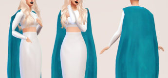 Blue GoT-style cape for TS4