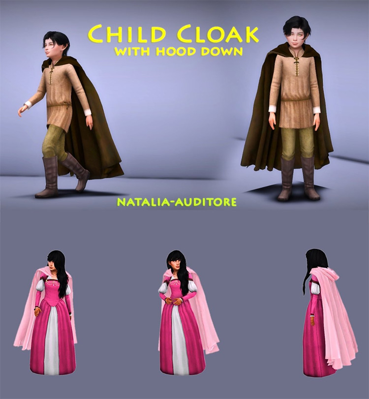Child Cloak (Hood Down) by Natalia-Auditore / TS4 CC
