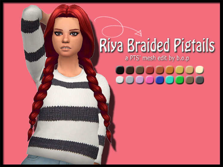 Riya Braided Pigtails / Sims 4 CC