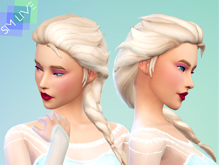 Elsa Braided Hair / Sims 4 CC