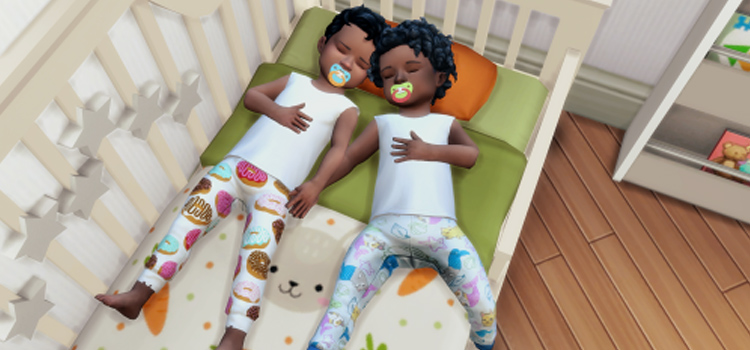 Toddler Twins Sleeping in TS4 (Mom of Twins Posepack)