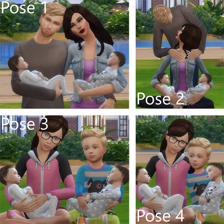 Cute Silly Family Poses - The Sims 4 Download - SimsFinds.com