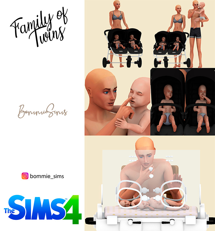 Family of Twins Poses / Sims 4 Pose Pack