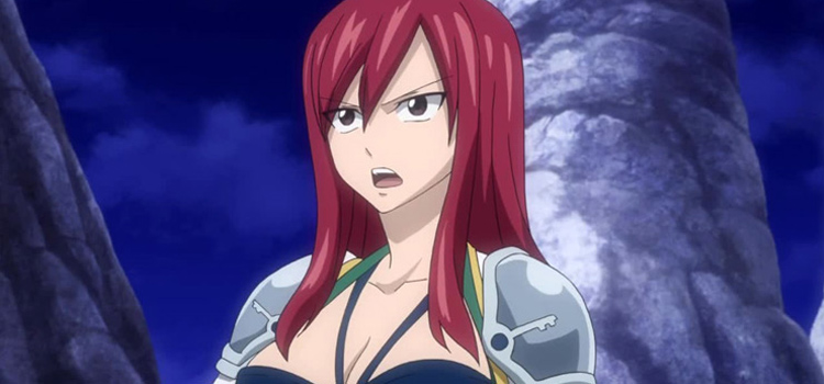 Erza Scarlet Close-up in Fairy Tail Anime