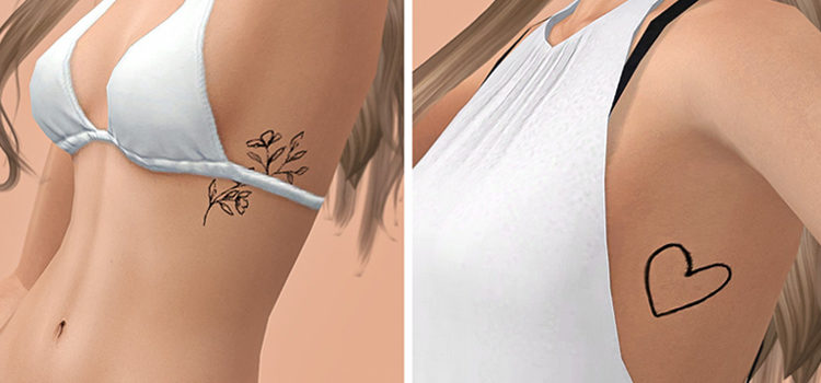 Simple & Minimalist Tattoo CC For The Sims 4