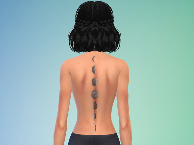 Moon Phase Spine Tattoo / Sims 4 CC