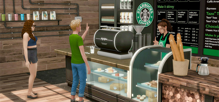 Starbucks Interior Lot Build in TS4