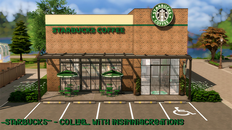 Starbucks Lot – Collab with Insimniacreations / The Sims 4