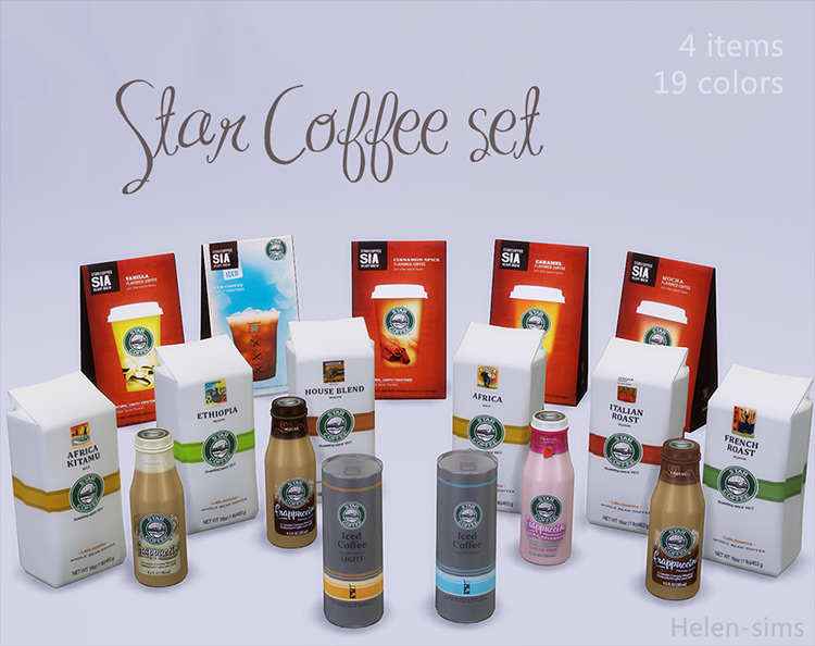 TS4 Star Coffee Set / Sims 4 CC