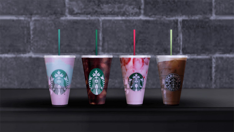 Starbucks Drinks Set / Sims 4 CC