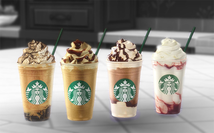 TS4 Starbucks Frappuccinos / Sims 4 CC