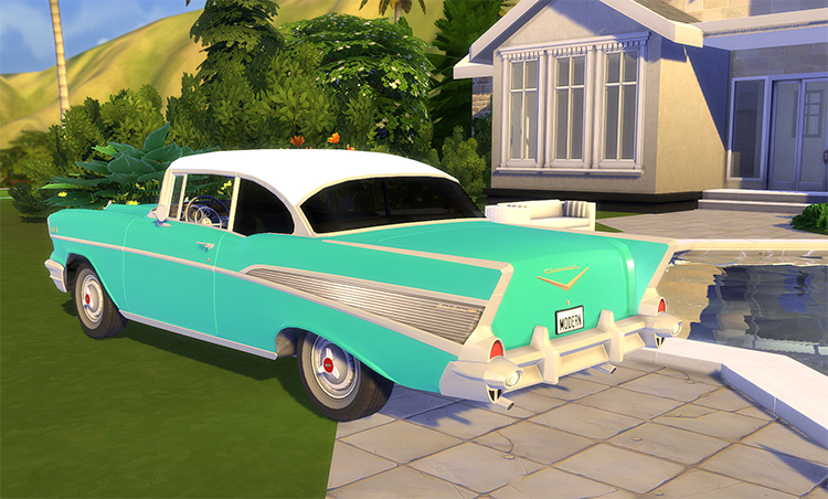 Turquoise Chevrolet Bel Air (1957) / Sims 4 CC