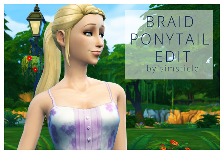 Braids Ponytail Hair / Sims 4 CC