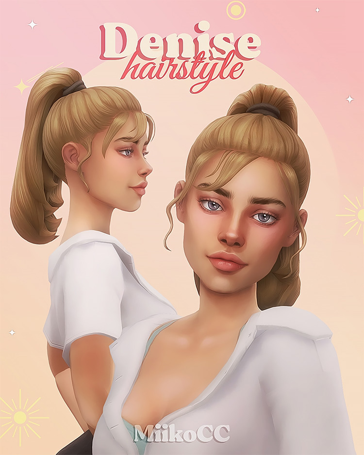 Denise Hair Ponytail / Sims 4 CC