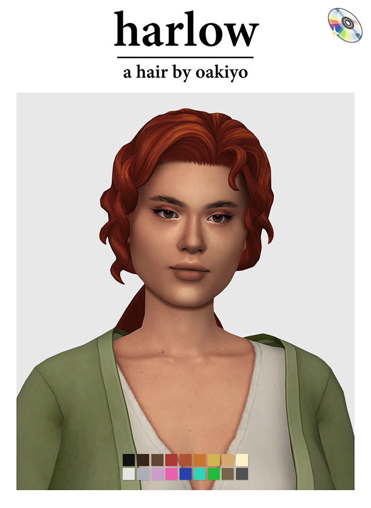 Harlow Hair Ponytail with bangs / Sims 4 CC