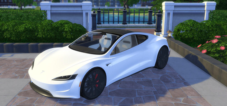 Tesla Roadster 2.0 White Car CC (TS4)