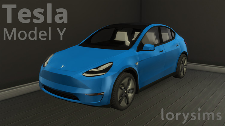 Blue Tesla Model Y (2020) TS4 CC