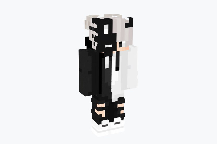White/Black Demon Boy Minecraft Skin
