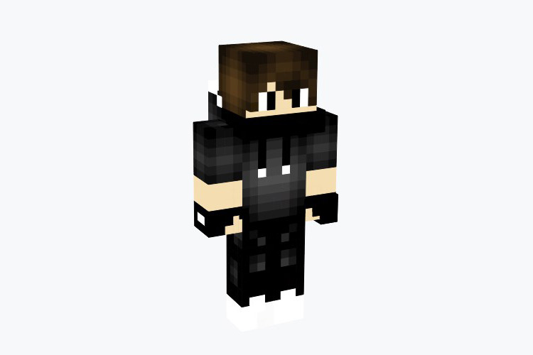 Black Hoodie Boy with Mask Minecraft Skin