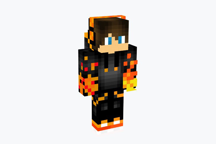 Fire Hoodie Boy Minecraft Skin
