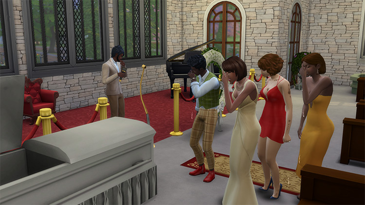 Sims 4 Funeral Mod by SHEnanigans (originally by BrittPinkieSims) TS4 CC