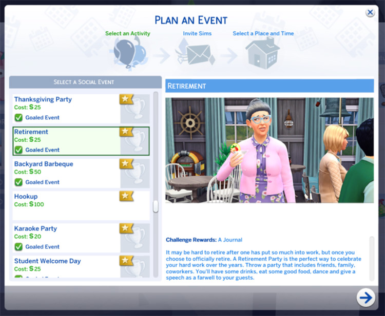 Retirement Party Event by KiaraSims4Mods TS4 CC