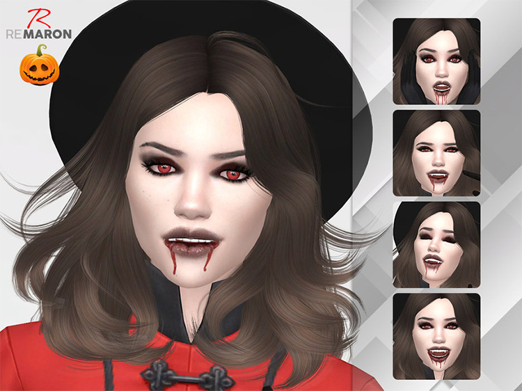 Vampire Facepaint Makeup (Halloween #03) / Sims 4 CC
