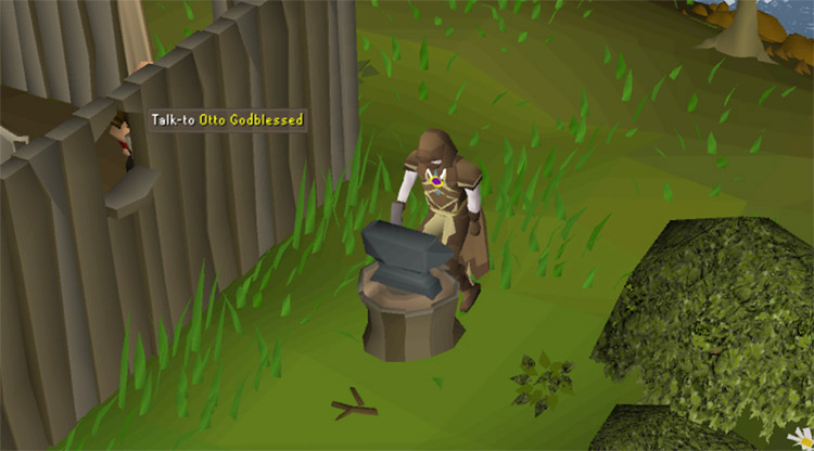 Player doing Barbarian Smithing / OSRS