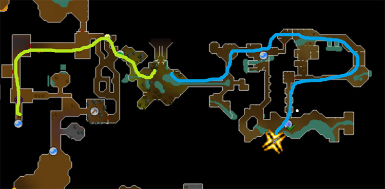 Routes to Bryophyta (Map) / OSRS