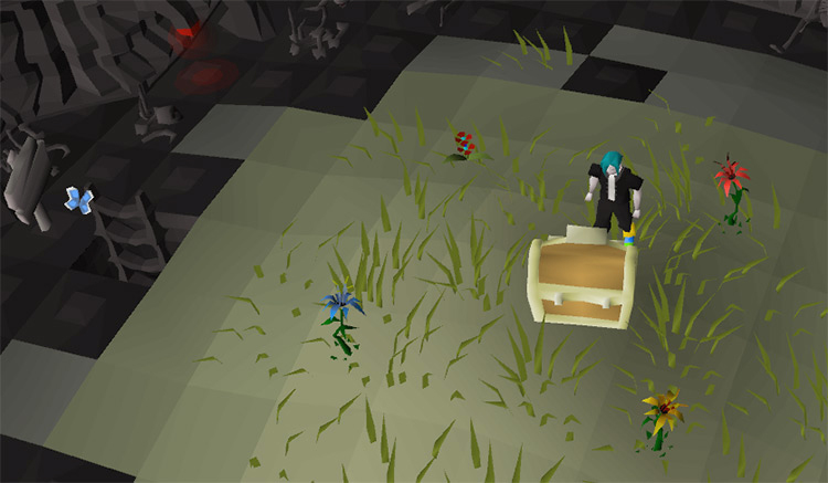 Reaching the center room with the treasure chest / OSRS