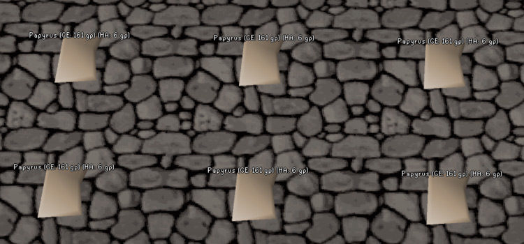 Papyrus lying on the ground in OSRS