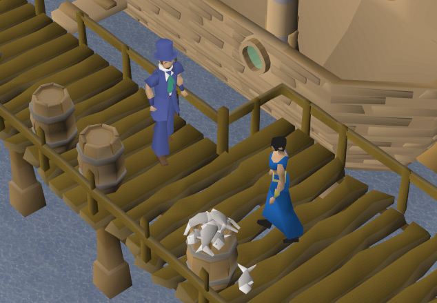 Trader Crewmembers on the Catherby docks / OSRS
