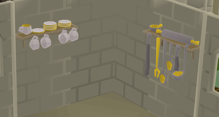 Teak shelves 2 in the player owned house / Old School RuneScape