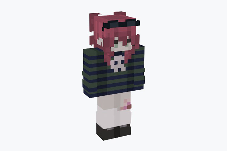 Hayley Egirl in srtiped shirt / Minecraft Skin