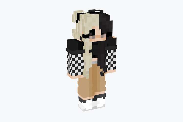 Split dye black & blonde e-girl Skin For Minecraft