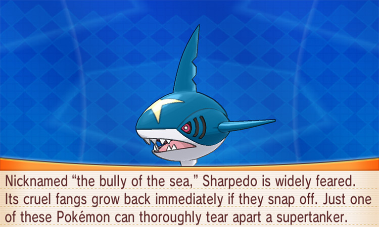 Sharpedo in Pokemon Omega Ruby and Alpha Sapphire screenshot
