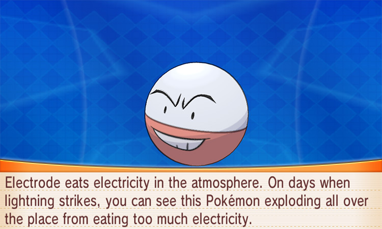 Electrode Pokedex in Pokemon Omega Ruby and Alpha Sapphire screenshot