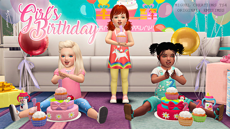 Girl’s Birthday Set / Sims 4 CC