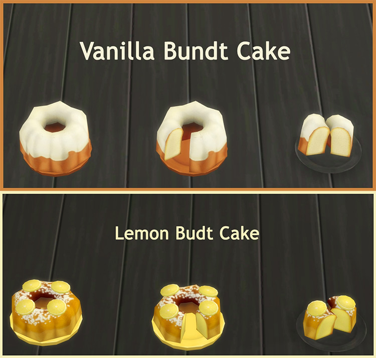 Bundt Cake (Vanilla & Lemon) / Sims 4 CC