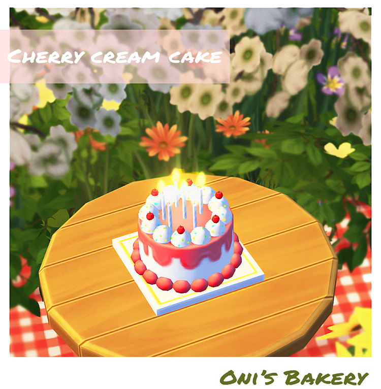 Cherry Cream Cake / Sims 4 CC