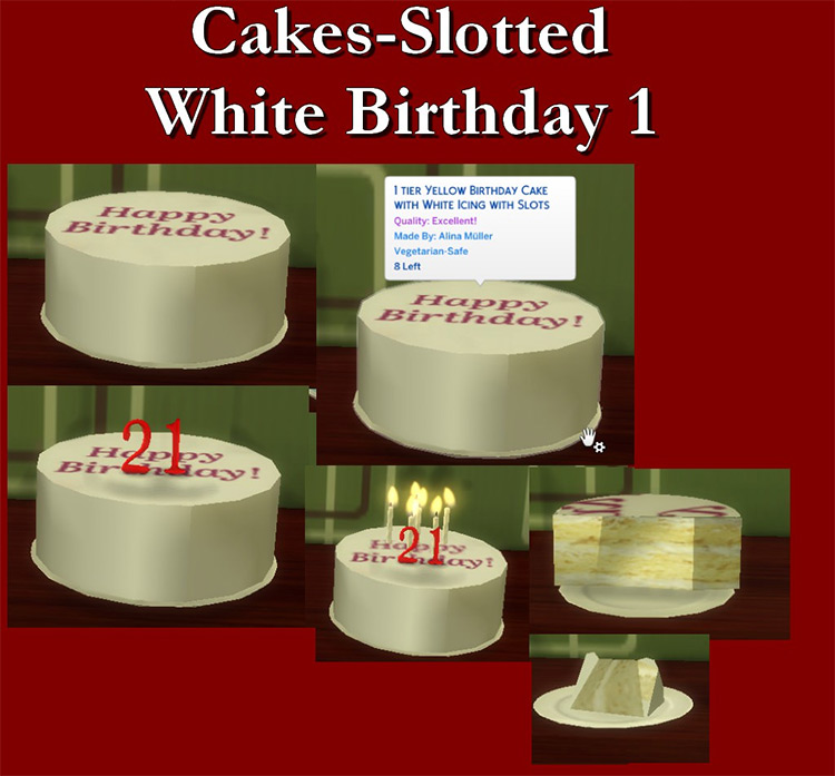 White Birthday Cake (Basic) / Sims 4 CC